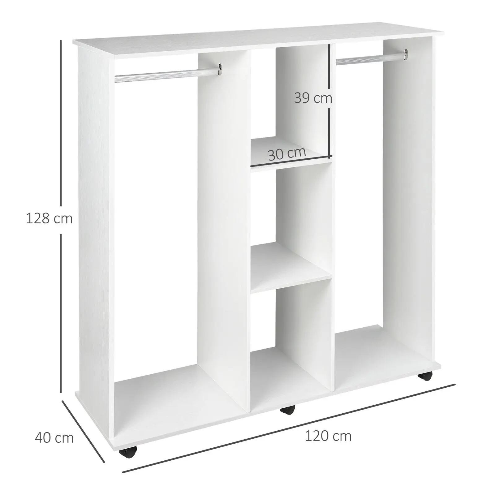 wardrobe with 2 hanging rails