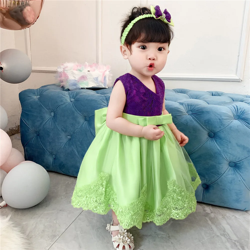 Cute Lace Flower Girl Dress Girls Party Dresses For Year Old, Odm