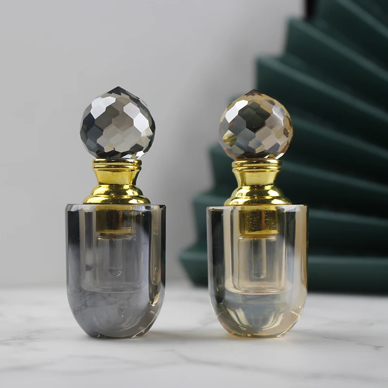 Luxury Champagne Golden Mini Crystal Perfume Bottle 1ml Empty Oil Attar  Bottles