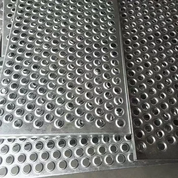Carbon steel/stainless steel anti slip round hole perforated metal plate safety grille with various shapes of perforated screens
