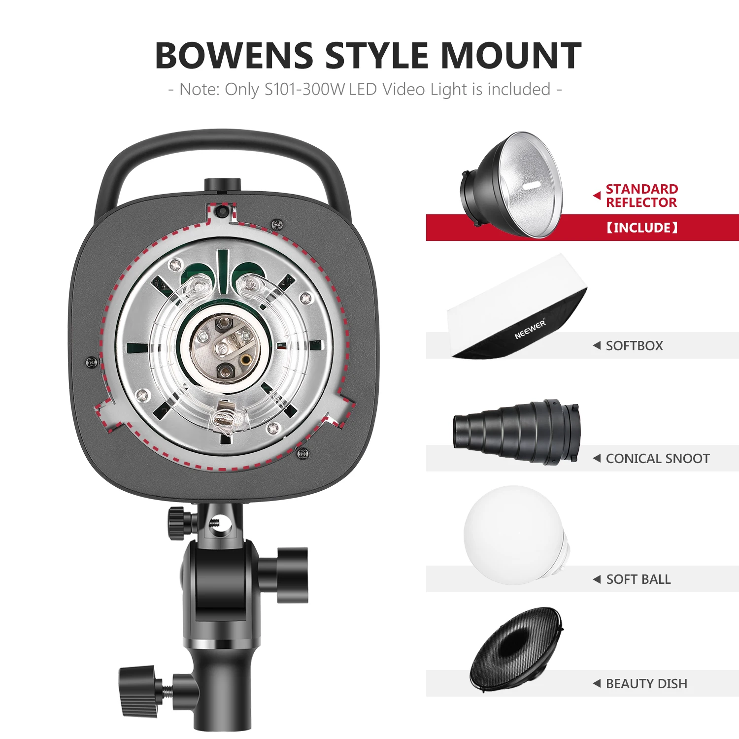 NEEWER アップグレードS101-300Wスタジオモノライト Neewer S101-300W プロフェッショナル スタジオ ムーンライト ストロボ