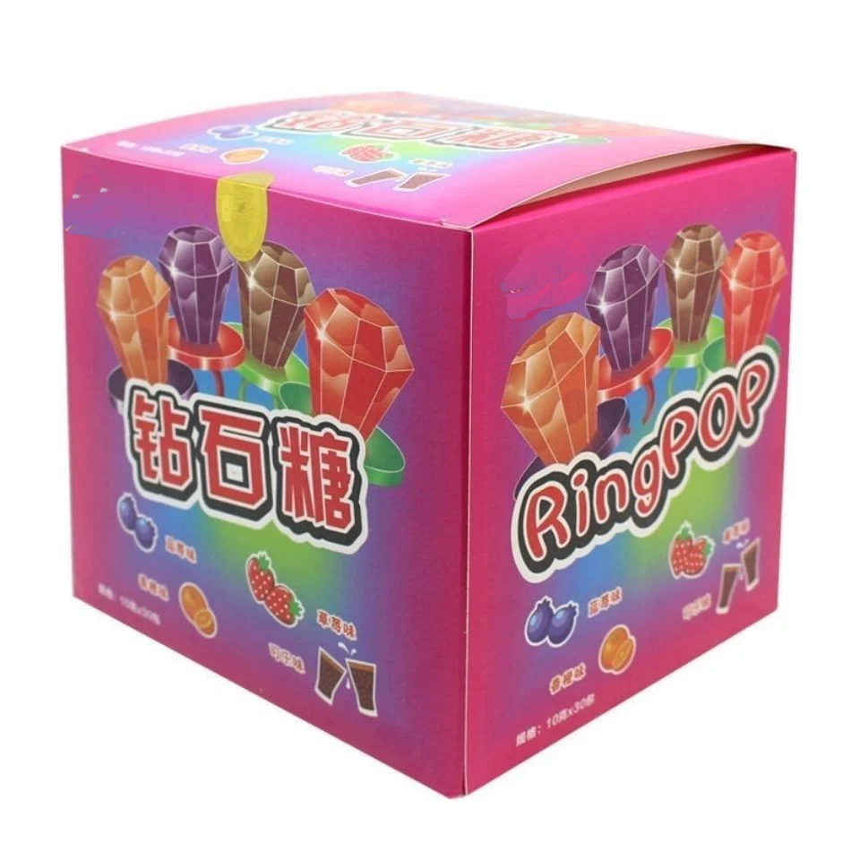 Support OEM Customization a Single 12g Sugar-containing Five Fruit Flavors Diamond Ring Toy Candy