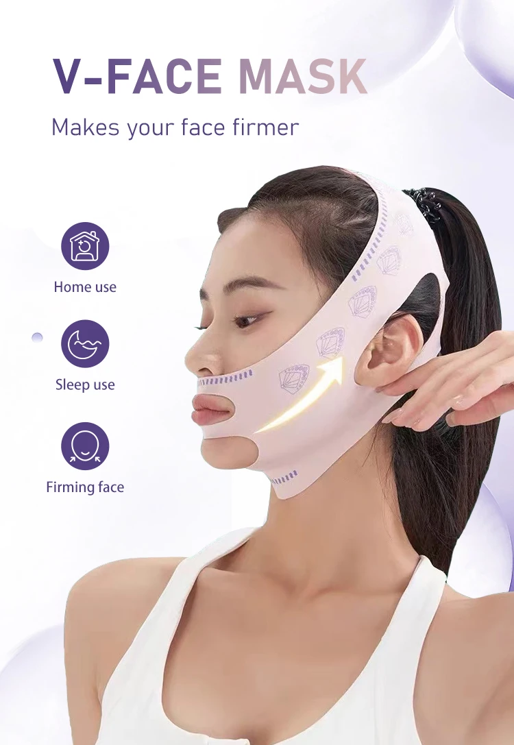 V Lifting Mask Face Lifting Strap Double Chin Reducer Elastic Face ...