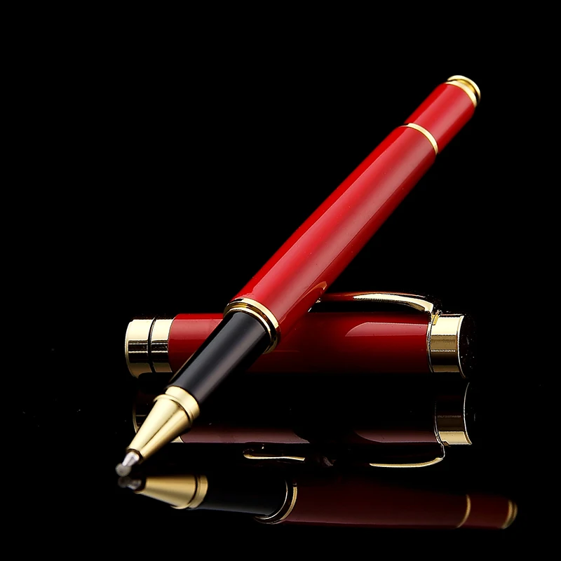 High Quality Metal Roller Pen Set Roller Tip Black and Gold Boss Signature Pens with Extra Ink Refills