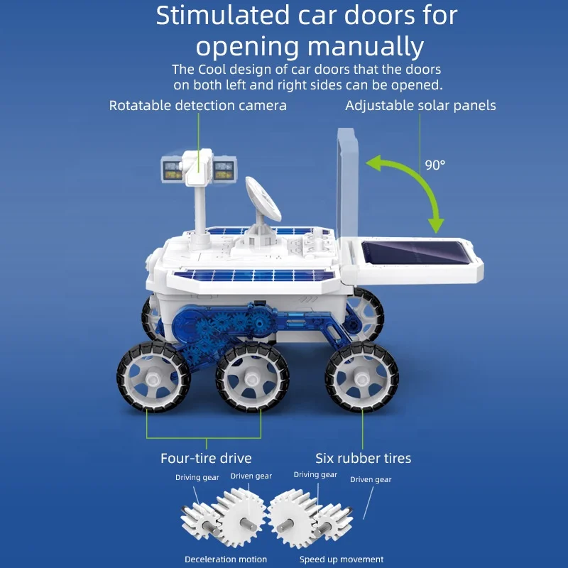Новинка 2021 года, самодельная панель на солнечной батарее DIY016, автомобиль для исследования Марса, стержень, 4WD, солнечная панель, зеленая технология, автомобиль на солнечной батарее, игрушка для детей, подарок
