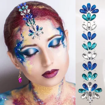 Face Gems Mermaid Face Jewels Stick On hair forehead Accessories for Festival Holiday Party Makeup Glitter Rhinestone