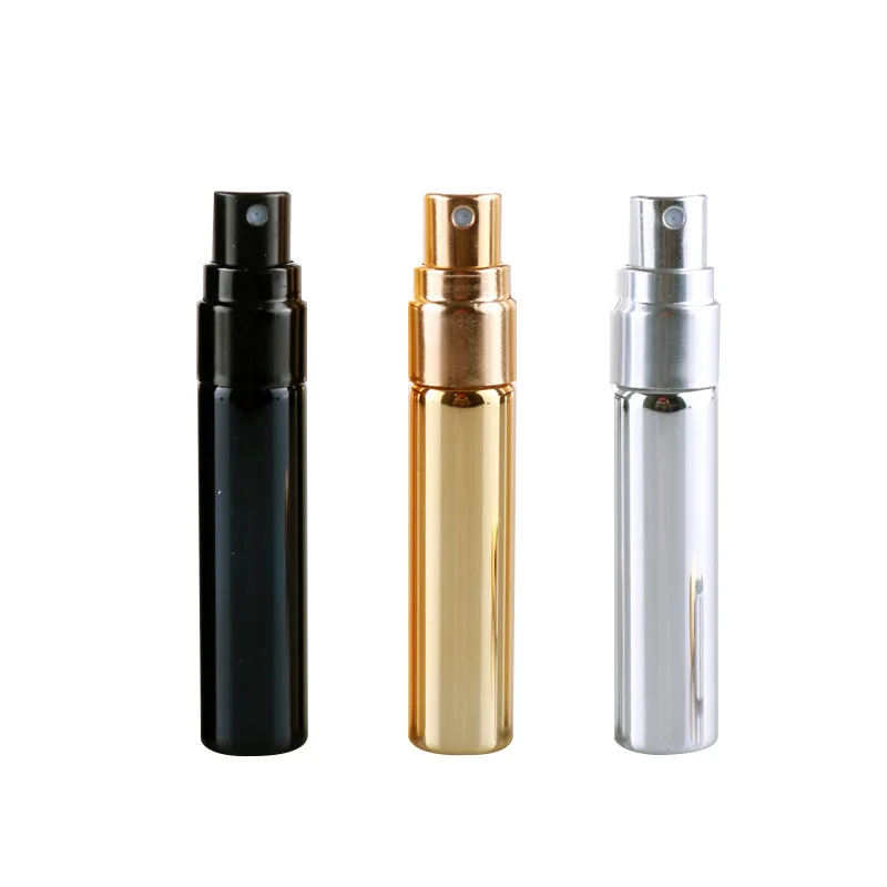  Customize logo 5ml Mini Electroplated UV Empty Glass Perfume Dispenser Spray Bottle with Half Cap