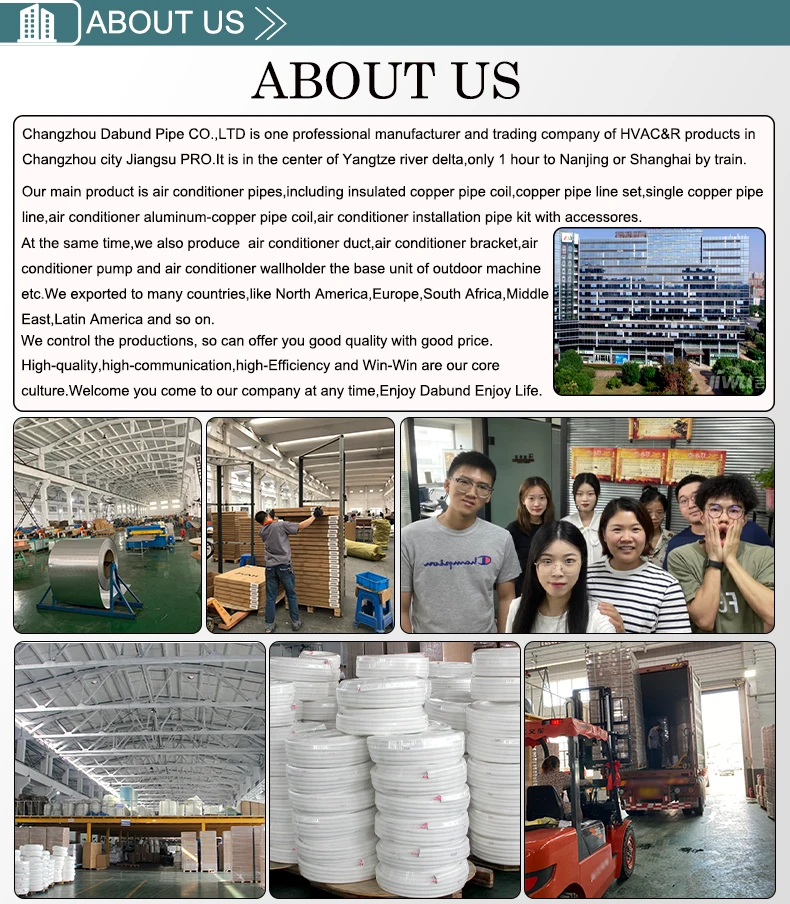 1/4+3/8 10m White PE Air Conditioner Connecting Insulated Aluminum-Copper Tube supplier