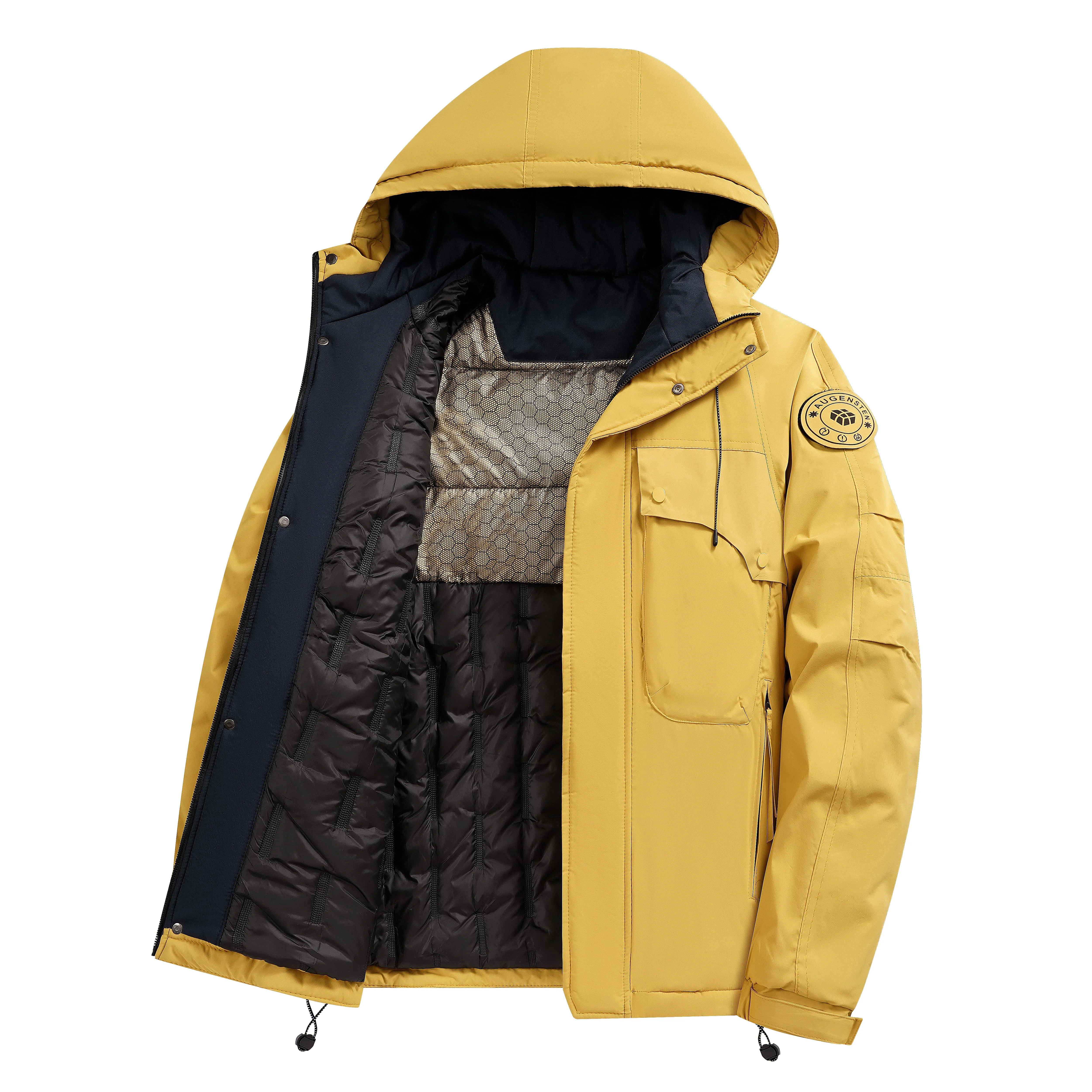 Low minimum order quantity unisex casual jacket with hood, winter outdoor waterproof and warm jacket with zipper