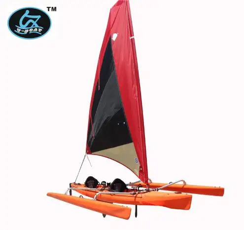 
U-boat 18 ft High quality plastic sailboat with pedal drive with rudder 