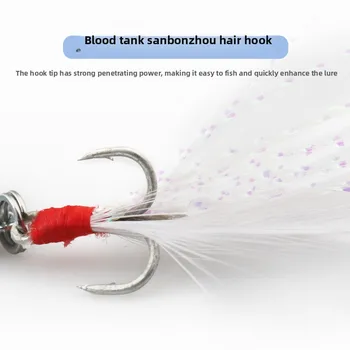 Lengthen Jumping Lure Mouth Sequin Zinc Alloy Fresh Water Coil-up Skill Super Long-distance Fishing Bait Hooks for Fish – Hooks – view 2