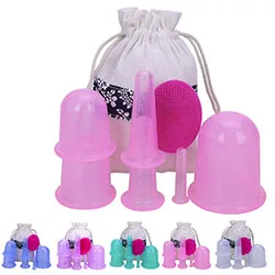 Best Chinese Cup Set for Anti Cellulite silicone facial cupping for face