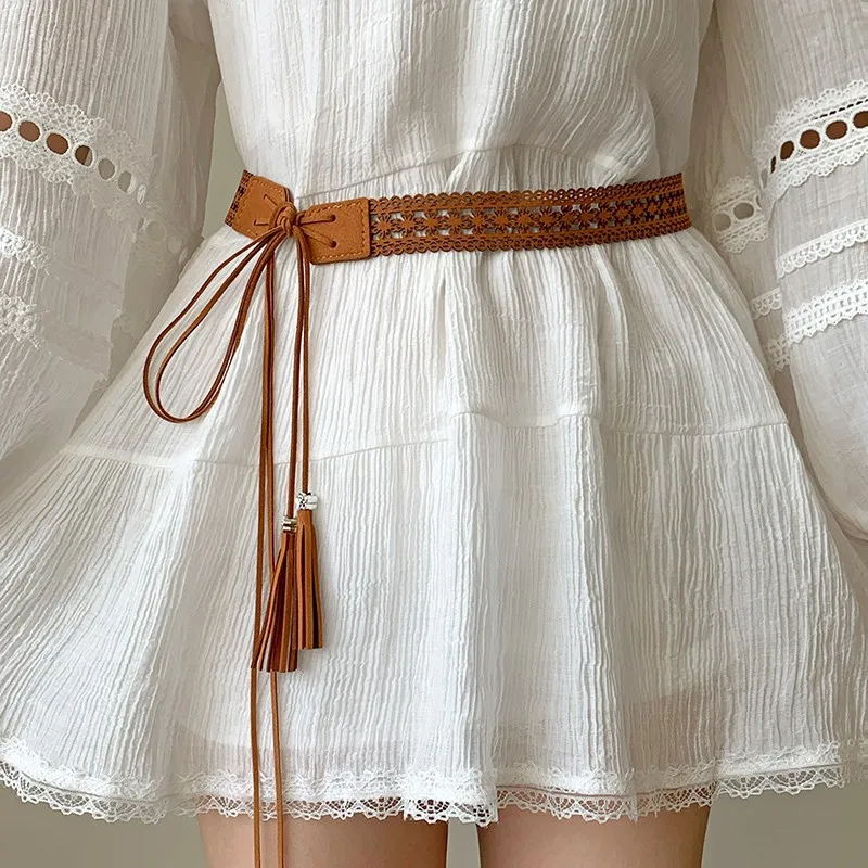 boho belts for dresses Style Boho Belt Dress YooGuoGuo Women's Braided Knot Bohemian Tie Waist Belts With 42in / 110cm Boho Braided Tassel Belt for
