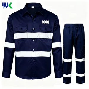 Breathable Construction Reflectivelong Sleeve Work Uniform Clothes Workwear Shirt and Pants