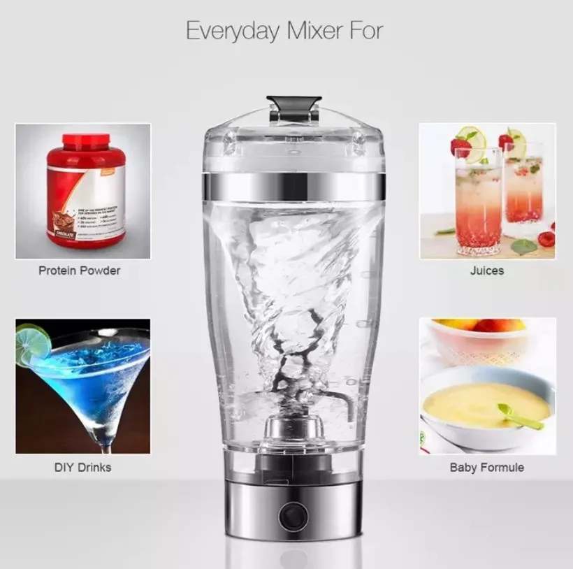 Water Bottle Powder Fitness Cup Electric Blender Protein Shaker Cup Brewing  Movement Ecofriendly Automatic Vortex Mixer 600ML