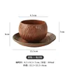 Coconut shell coffee cup and saucer - vintage brown