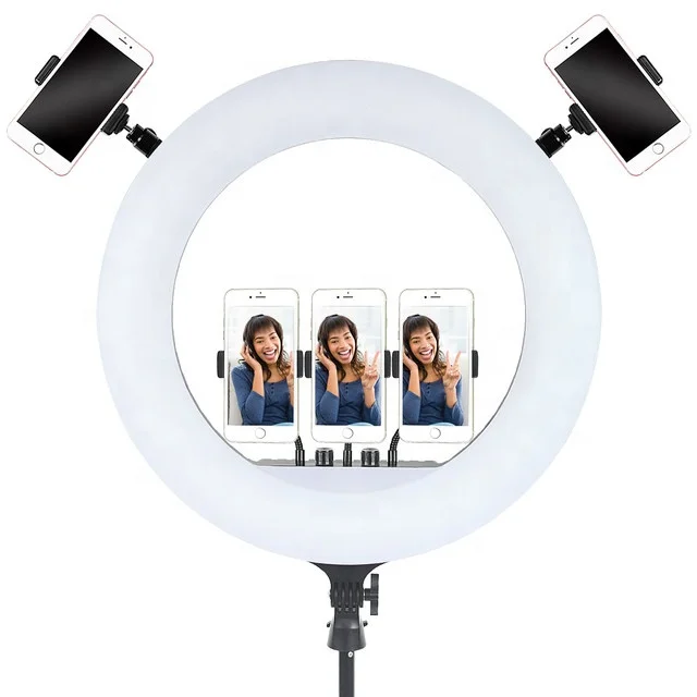 Barber Hanging Ceiling Lamp 18 Inch 21 Inches Wall Mounted Selfie Ring Light for Phone Beauty Salon Equipment