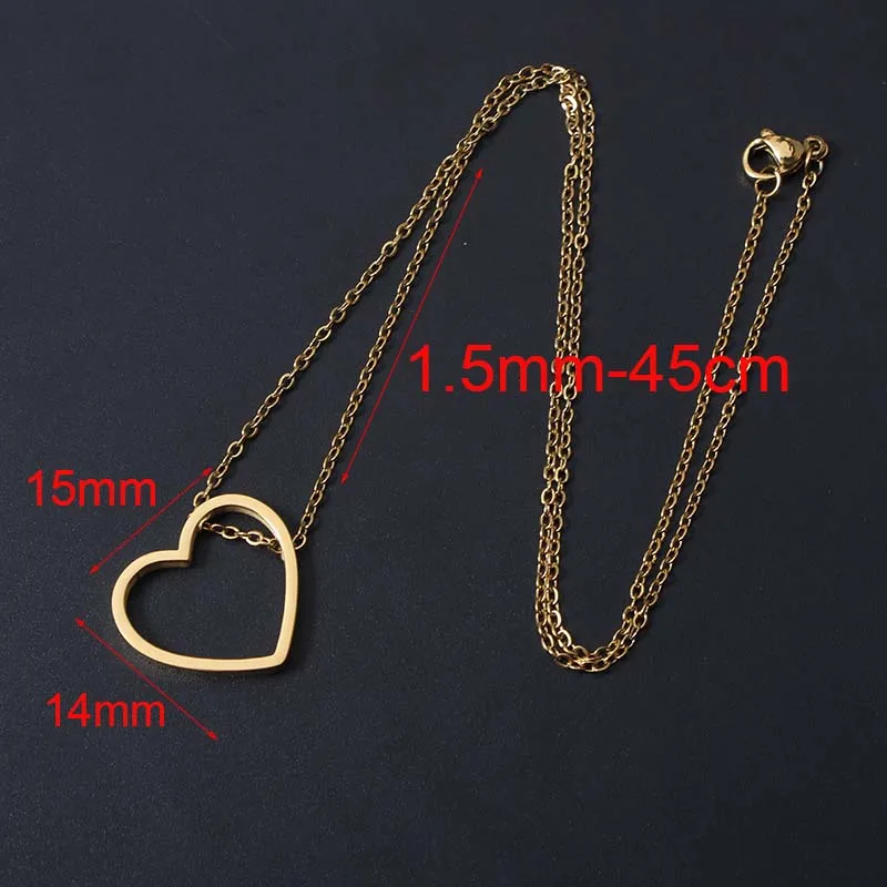 Waterproof Gold Plated Heart Necklace