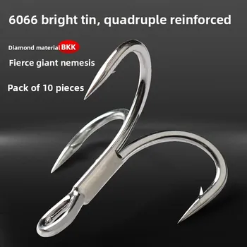 Anti-rust Bright Tin Coated Treble Hooks Sike6066-4X-NP Four Times Strengthened 10 Pack Sea Fishing Wholesale – Hooks – view 5