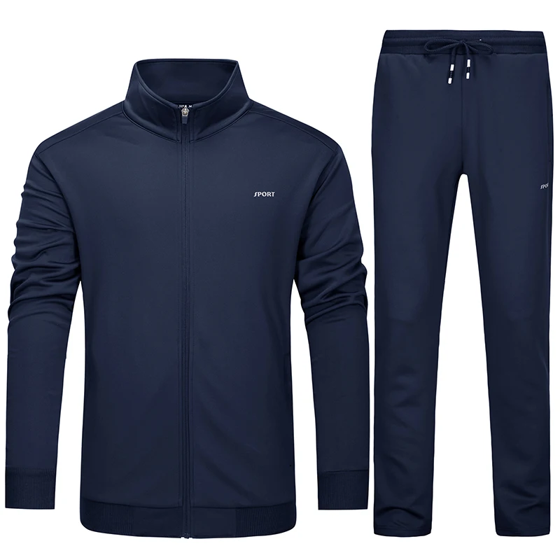 Men's Stand Collar Solid Suit Males Logo Design Sportswear Sport Suit ...