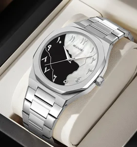 SKMEI 9391 Wholesale Stainless Steel Strap 3ATM Waterproof Quartz Watch with Arabic Characters Sports Quartz Watch