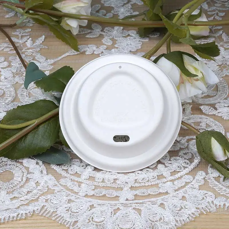 纸杯7英寸塑料圆顶一次性咖啡环保纸浆盖