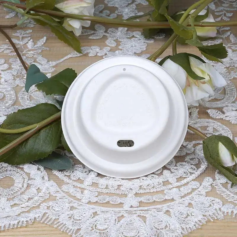 Lid Paper Cup 7 Inch Plastic Dome Disposable Coffee Eco Friendly Pulp Lids