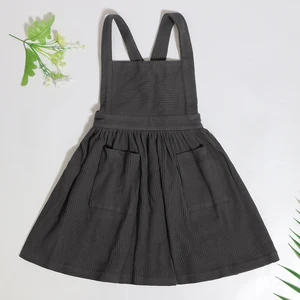 Trending Hot Products Little Girls Sleeveless Elastic Waistband Casual Summer A-Line Girls Dresses With Pockets
