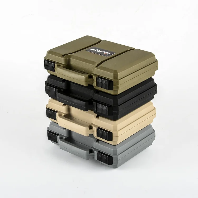 GLARY portable plastic hand gun case with foam reliable durable cases