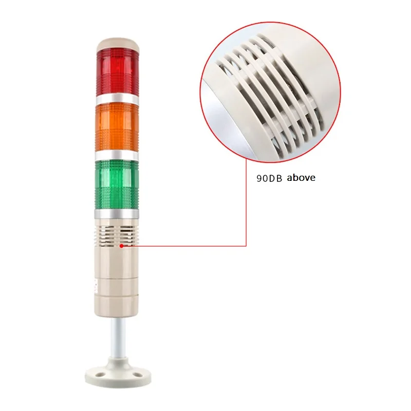 Industrial Stack Lamp 1Layer with Buzzer LED Signal Tower Light Alarm Light Tower AC DC12V 24V 110V 220V  Warning Light Tower