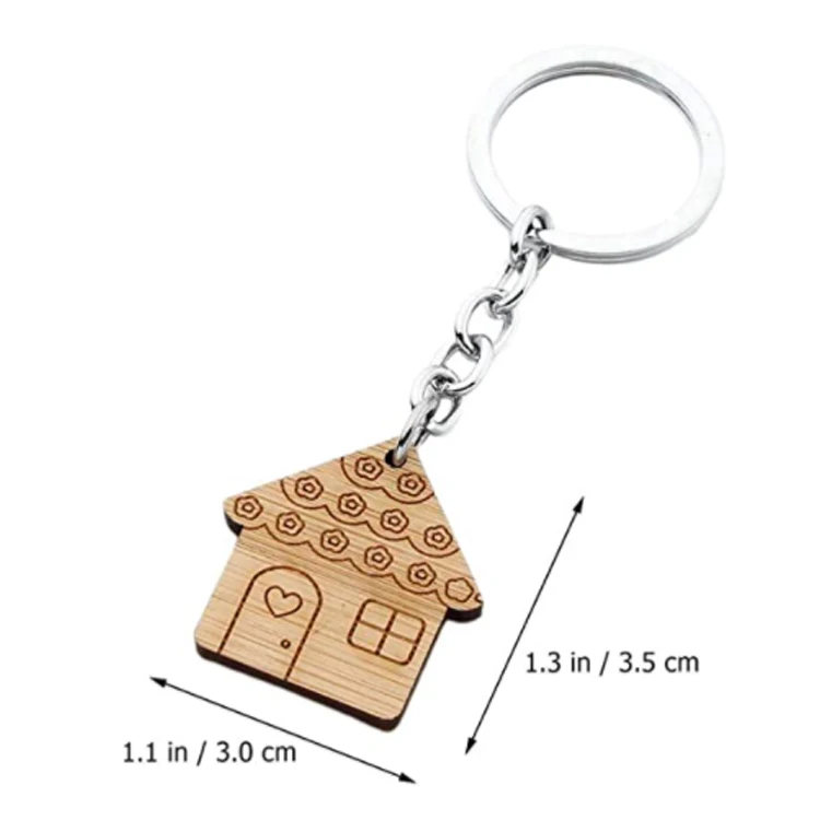 Laser Carving Machine Phone Stand Leather Elastic Name Key Ring Beads Bracelet Blank Wooden Wood Keychain With Tassels