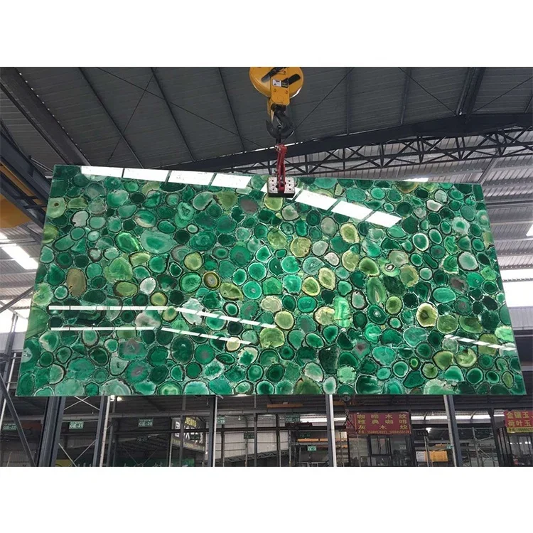 product peacock green semi agate stone for light transmist slab for bar topcountertop granite big slab polished graphic design paia st-3