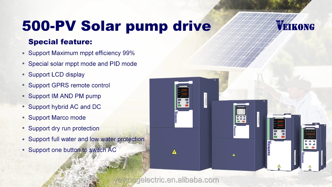 Single Phase Three Phase MPPT Solar Water Pump Inverter 220V 380V 7.5kw ...