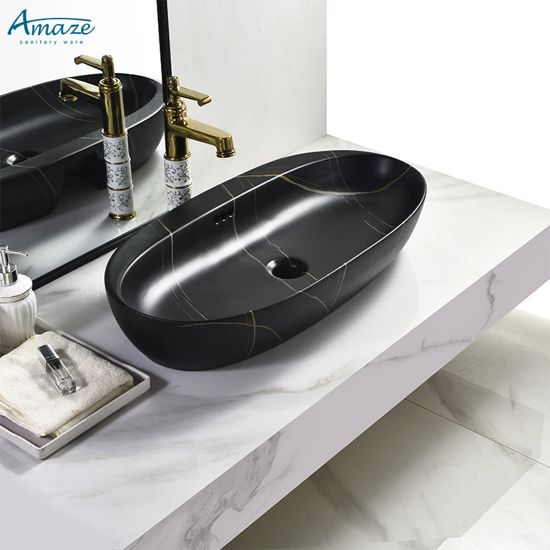 Modern luxury countertop art washbasin bathroom lavabo sink sanitary ware ceramic hand wash basin manufacture