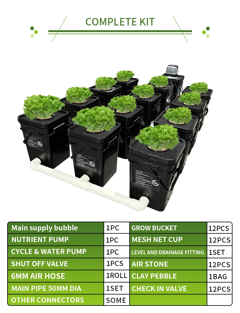 thumbnail image 2 of Versatile Hydroponics RDWC System - 4-Site 5-Gallon Bucket Kit For Compact Grow Areas (VP4S5GR90M) 2 of 4
