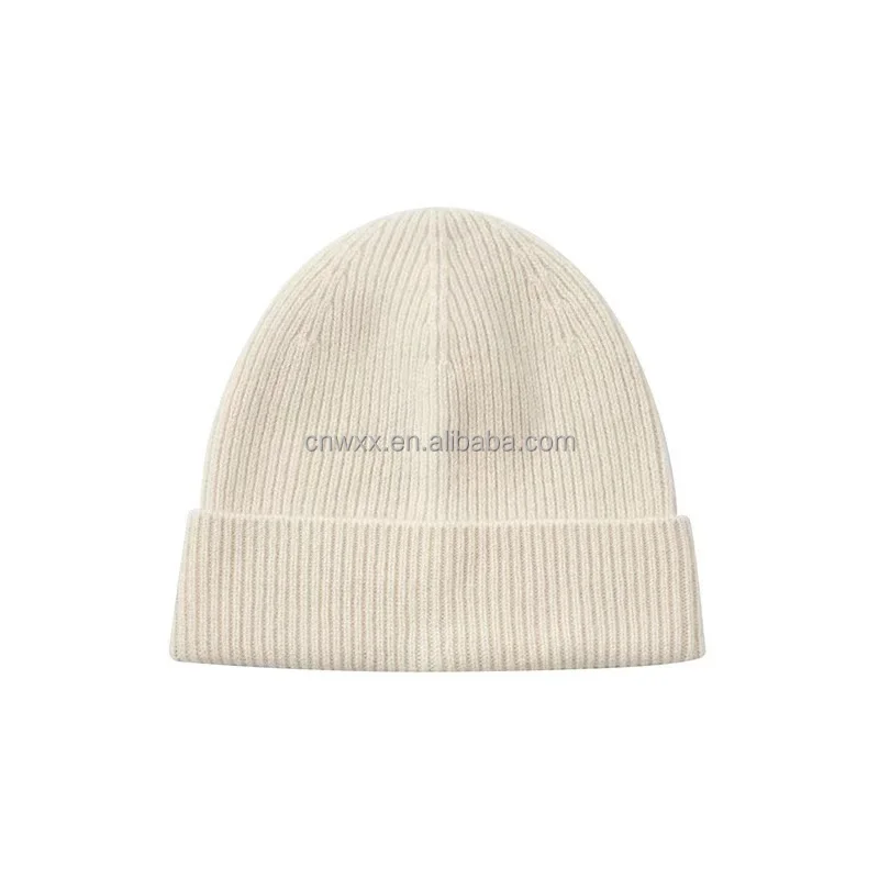 High Quality 100% Cashmere Knitted Hat for Women and Men Casual Beanie Hat Thicken Cap Winter Soft Warm Cashmere Caps Unisex
