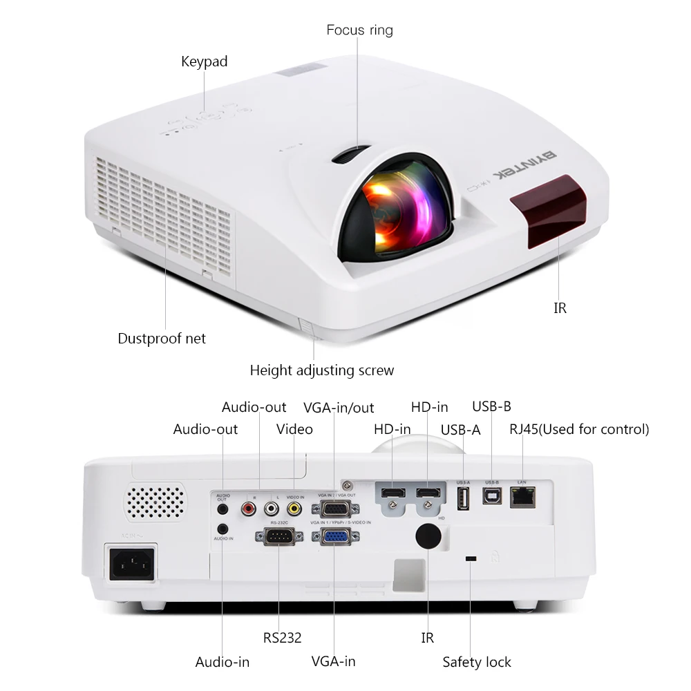 Byintek C600WST Short Throw Interactive Overhead Outdoor Advertising Projector Building Mapping High Lumens Hologram Projecteurs
