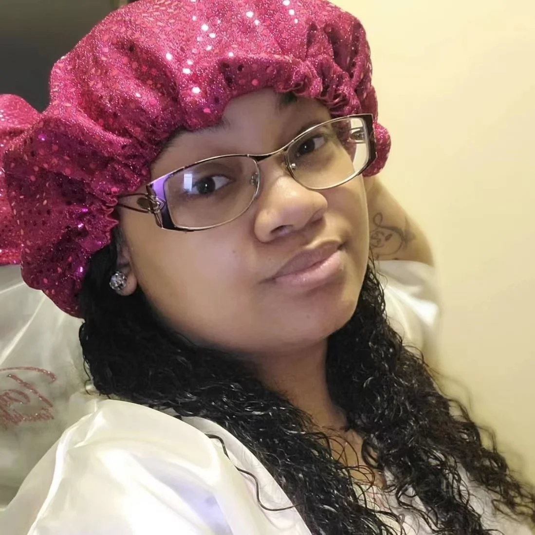 Beading Bling Silk Bonnets For Women 