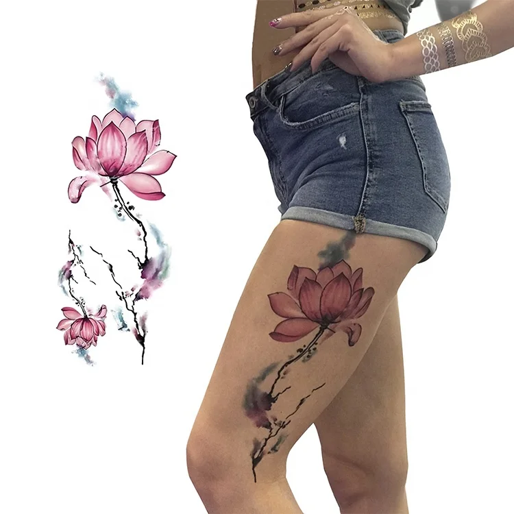 Временные татуировки стикер черный цветок кружева Мандала дизайн татуировки паста женщины тело рука