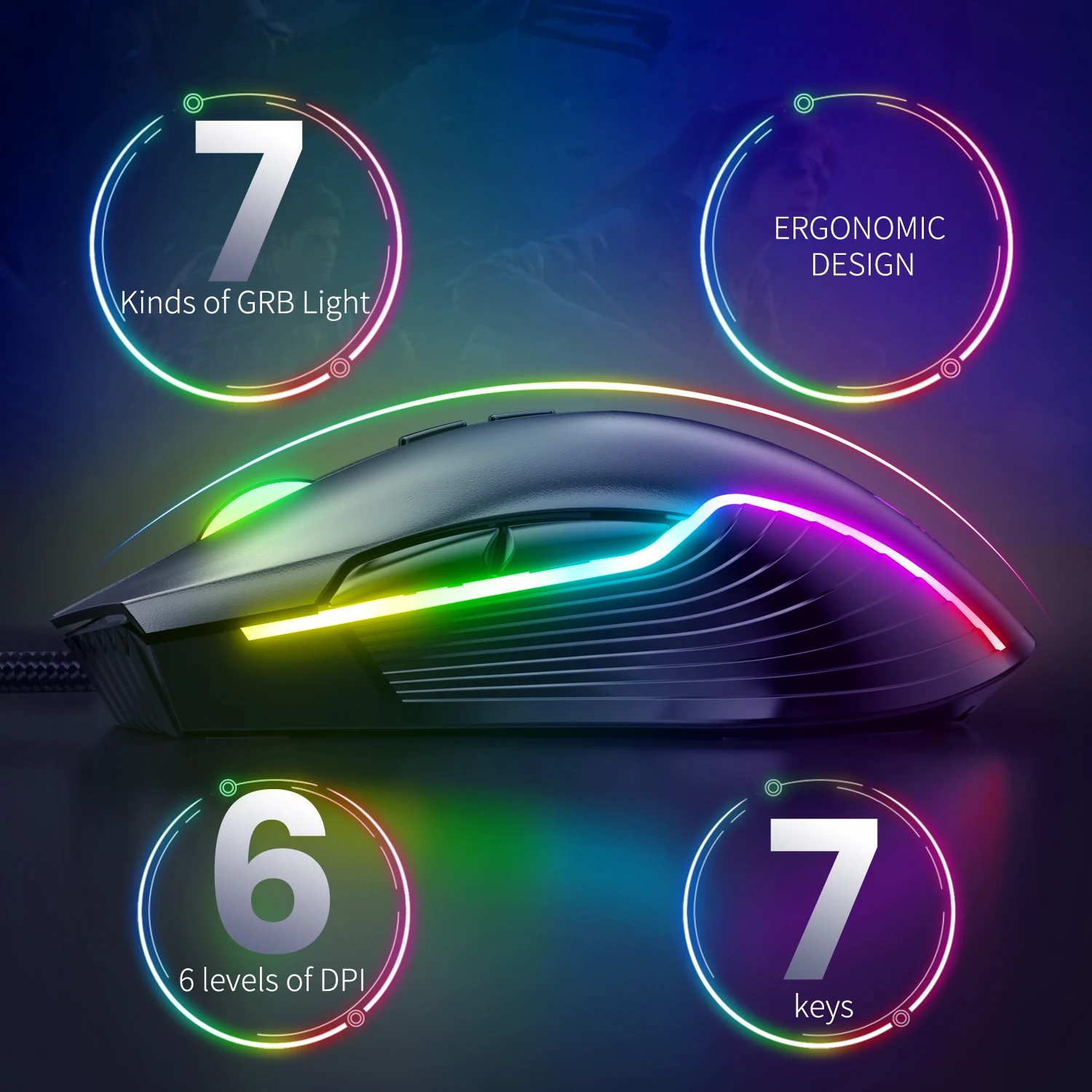 Overseas Warehouse Onikuma Cw905 Gaming Wired Mouse Rgb Lighting Usb ...