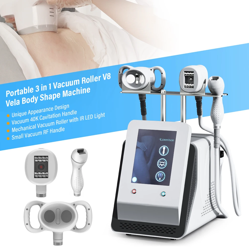 New Design 3 in 1 Big Vacuum Roller Body Contouring Vela Slim Slimming Shape Machine V8 Portable