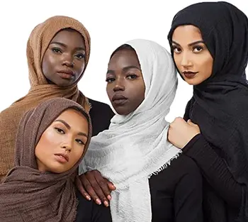 GLS045 Wholesale Head Neck Scarves Women Custom Hijab Cotton Scarf Colorful Islamic Muslim Scarves
