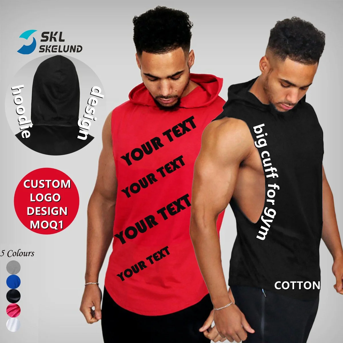 Wholesale Custom LOGO Popular 100% Cotton Bodybuilding Muscle Men's  Sleeveless Gym Hoodie Cut Off T Shirt Workout Hooded Tank Tops From  m.