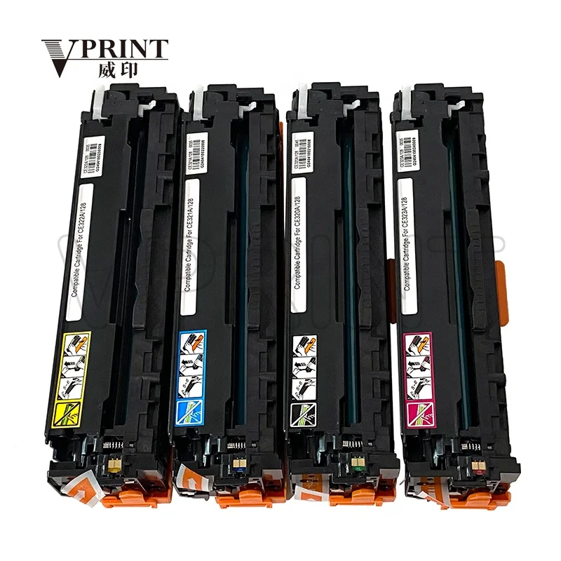 CE320A CE321A CE322A CE323A Negro Cian Amarillo Magenta K C M Y Cartucho de Toner para HP 128A LaserJet CM1415 CP1525 Repuestos para Impresora