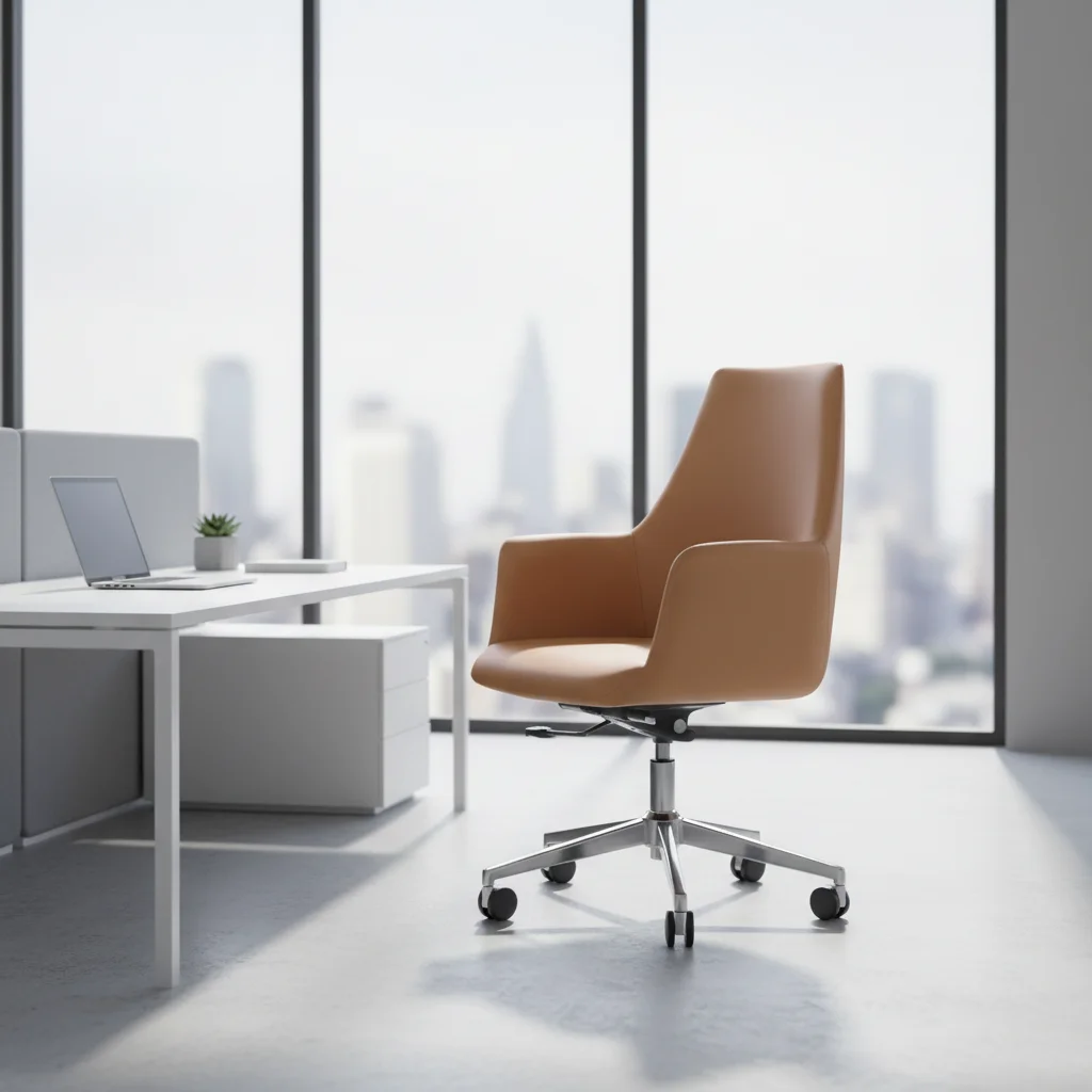 Fixed Headrest Executive Task Chair with Steel Base and Aluminium Frame Swivel Office Chair 3