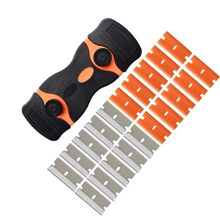 Razor Blade Scraper Adhesive Remover Scraper Tools with 20PCS Plastic Blades for Windows&Glass