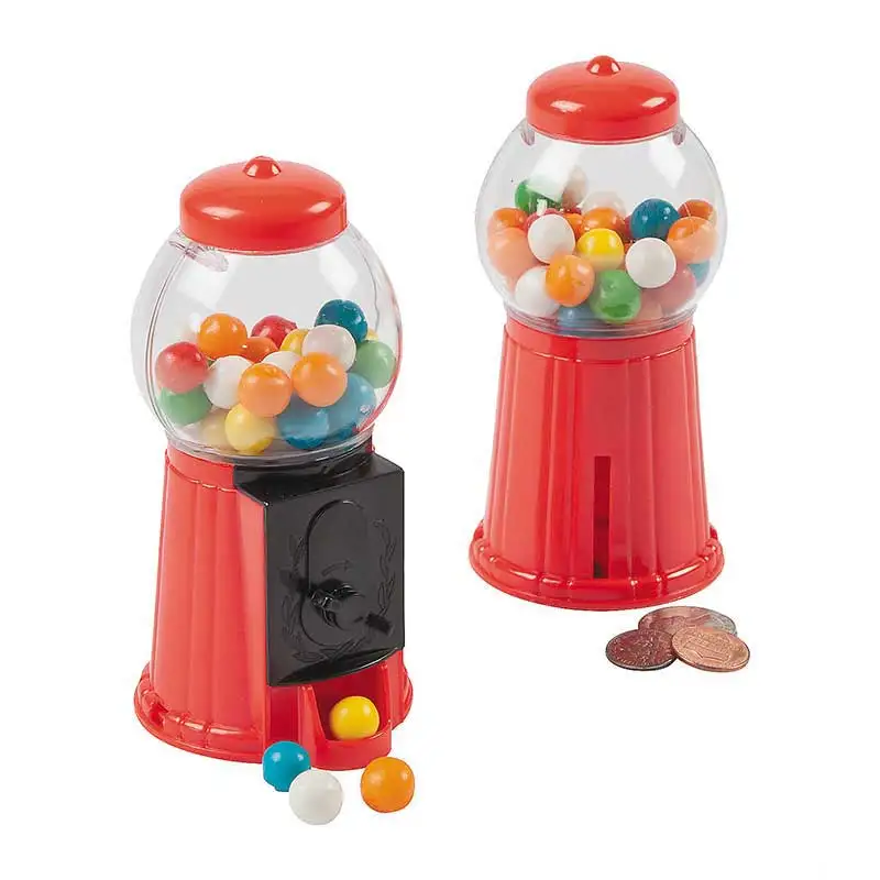 Mini  Vintage Plastic Small Gumball Machine Chewing Gum Dispenser Candy Toy Vending Machine for Kids