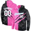 Negro y Rosa con Efecto Rayado