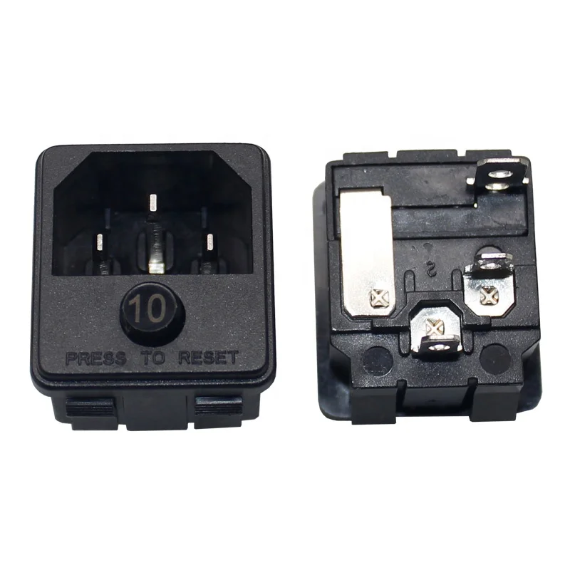 Kuoyuh 88D Series 10A Overload Protection Thermal Circuit Breaker - Push to Reset Single Pole with Socket & Switch