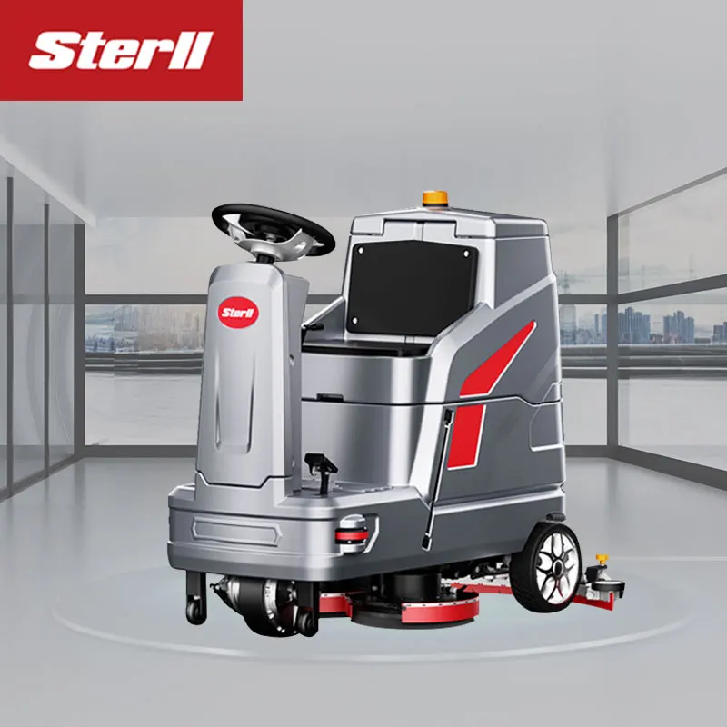 Sterll SX750 Intelligent double brush floor scrubber 48V lithium na baterya Malaking squeegee